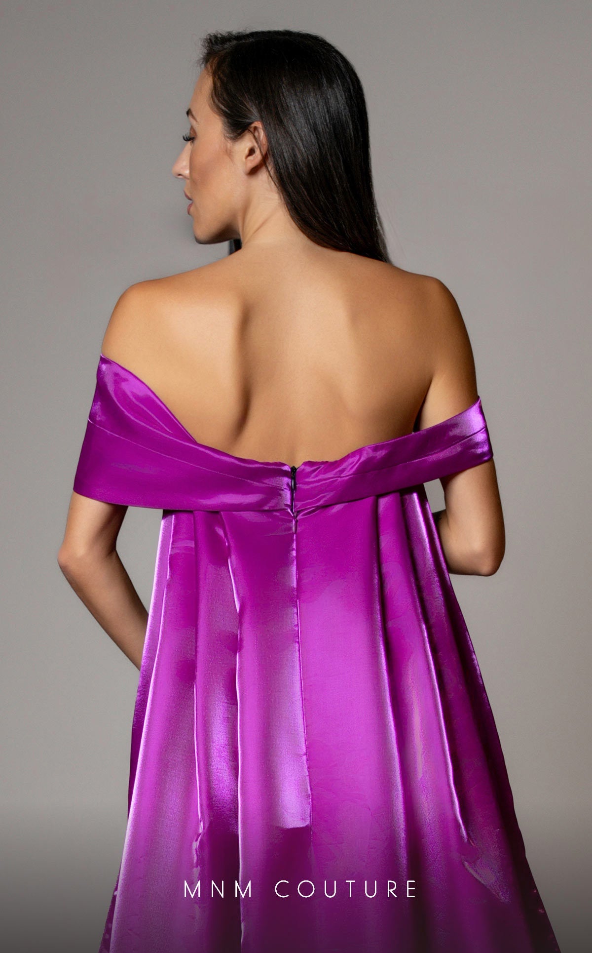 Formal Dresses Long Pleated Formal Slit Prom Dress Black/Purple