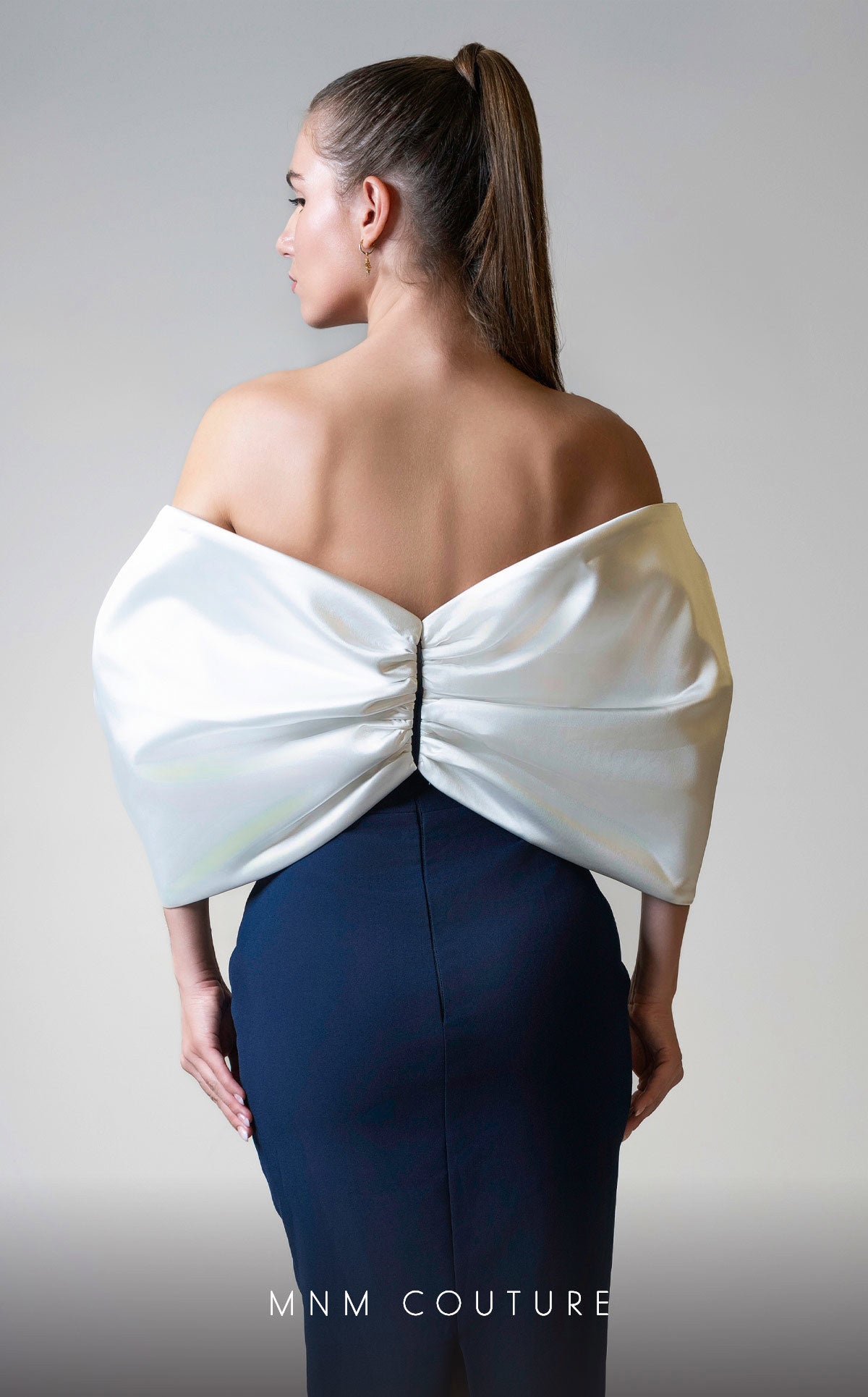 Formal Dresses Long Formal Fitted Evening Dress Navy/White