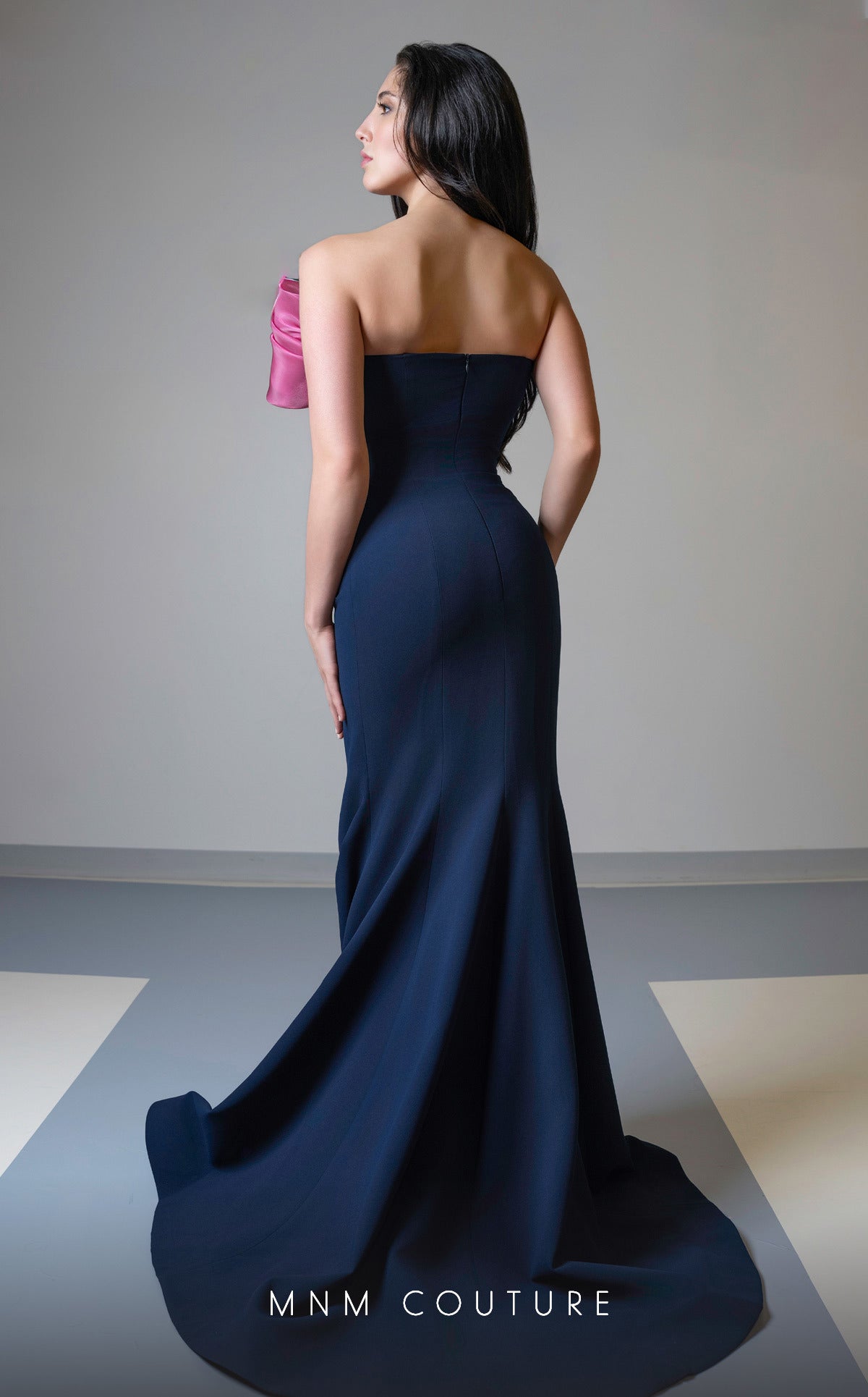 Formal Dresses Mermaid Fit Long Formal Prom Dress Navy/Pink