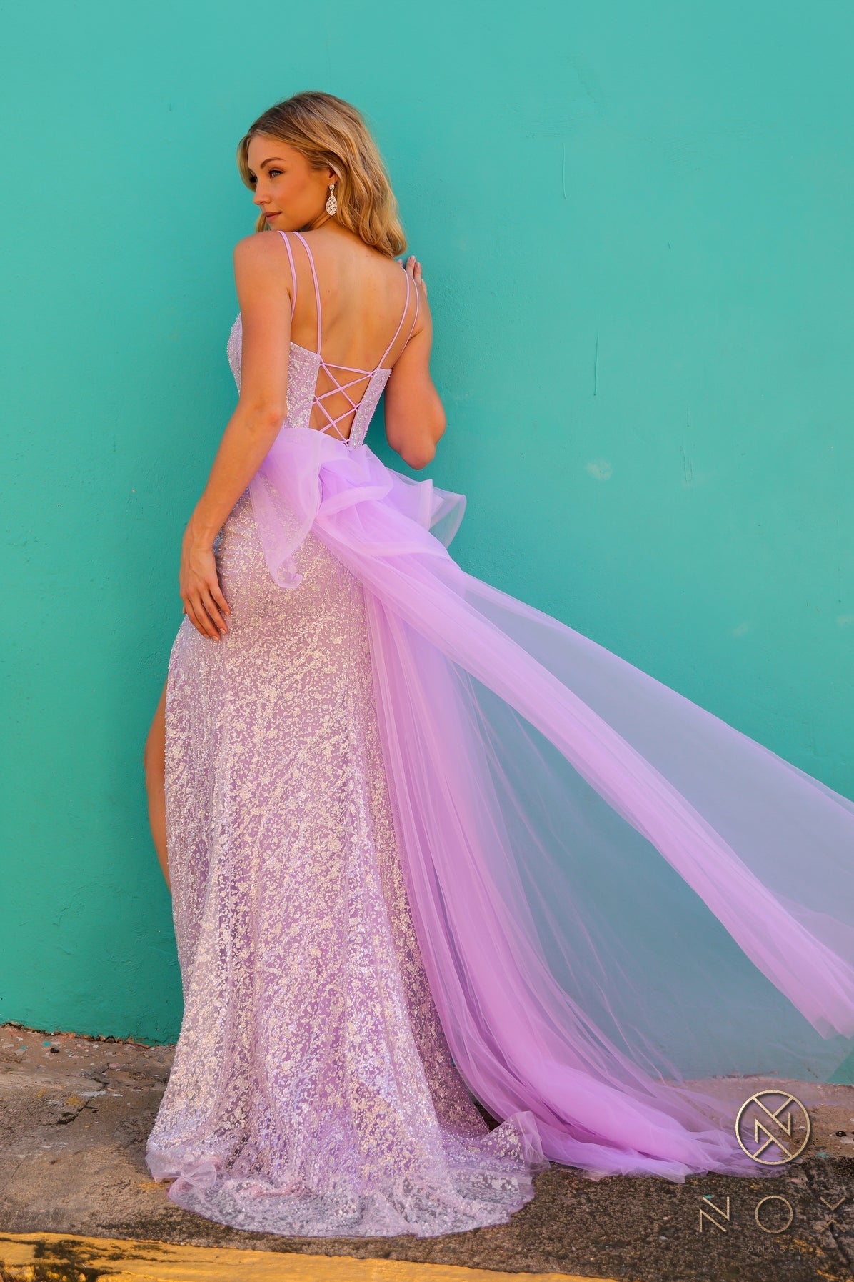 Prom Dresses Long Fitted Formal Overskirt Prom Dress Lilac