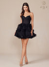 Cocktail Dresses Short Ruffle Cocktail Dress Black