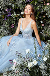 Prom Dresses Sleeveless Long A-Line Prom Dress Paris Blue