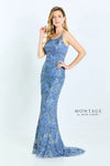 Formal Dresses Long Beaded Glitter Formal Dress Blue Slate