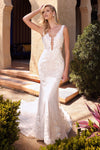 Wedding Dresses Long Fitted Mermaid Lace Wedding Dress Off White