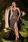 Prom Dresses Long Formal Prom Feather Mermaid Dress Black Nude