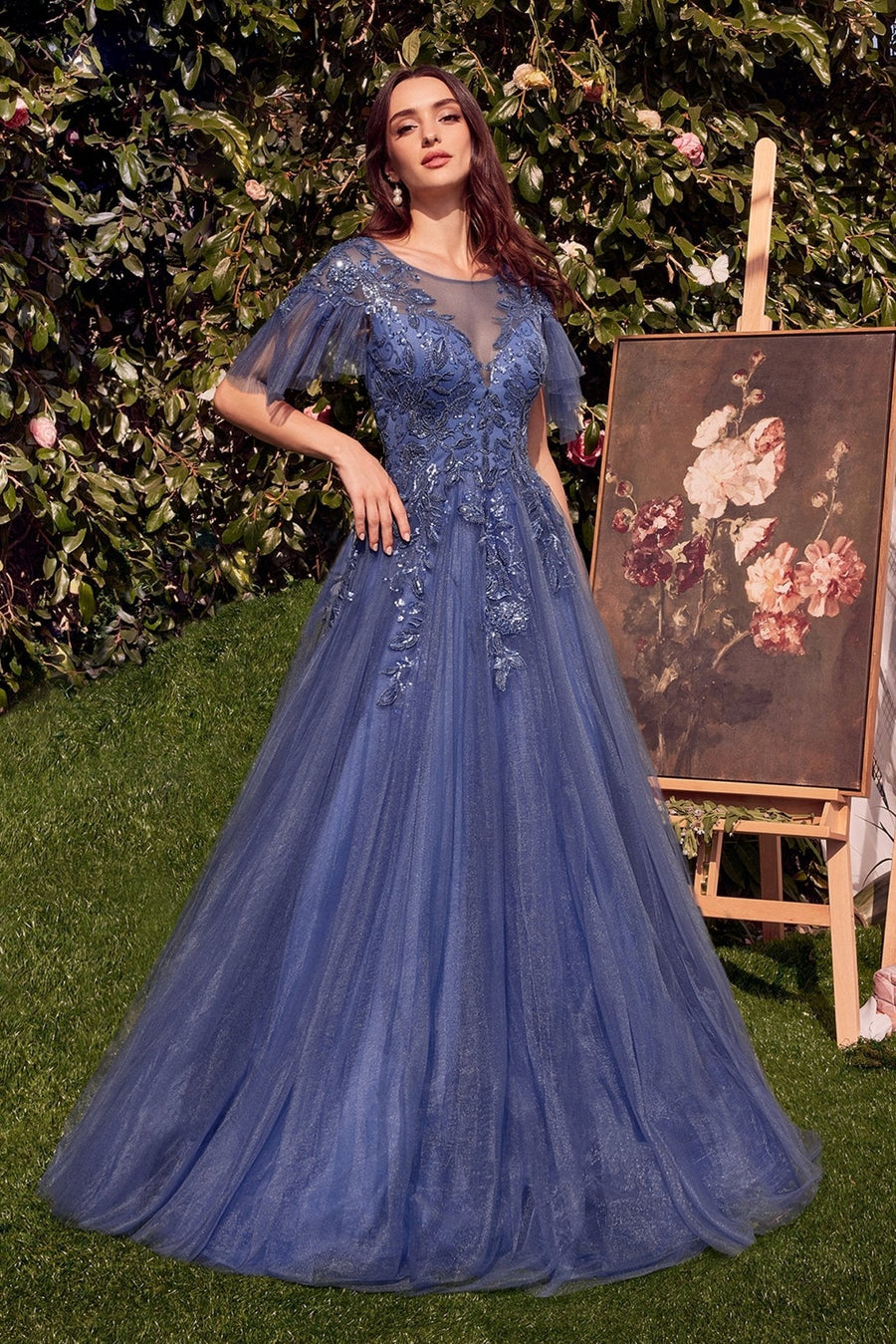 Formal Dresses A Line Sequin Long Formal Prom Dress Soft Navy