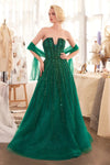 Prom Dresses Long Fitted Ombre Beaded Formal Prom Dress Emerald