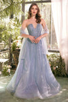 Prom Dresses Long Fitted Ombre Beaded Formal Prom Dress Paris Blue