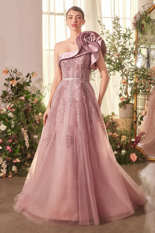 Prom Dresses Long A Line Formal Beaded Layered Prom Dress Mauve