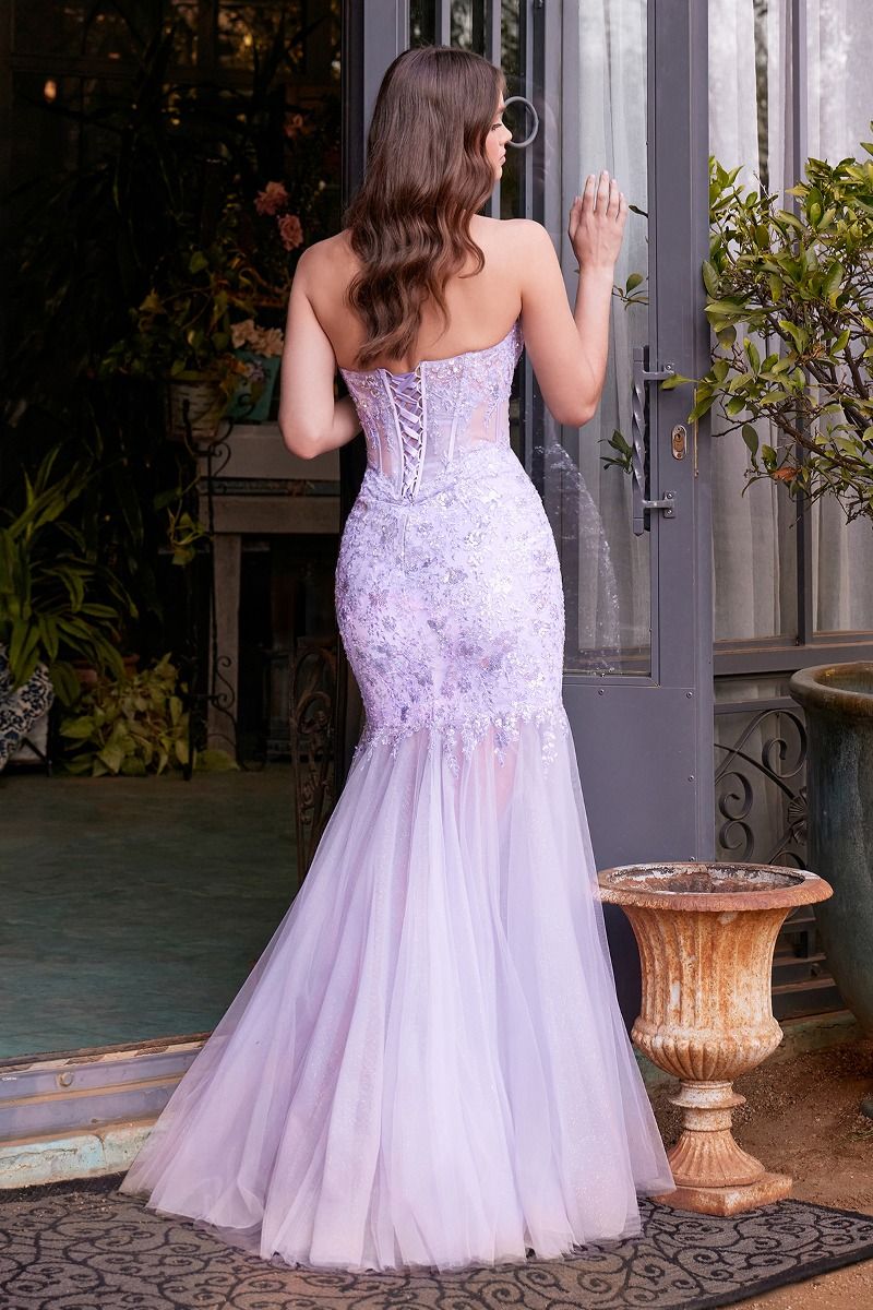 Prom Dresses Long Formal Beaded Mermaid Sequin Prom Dress Lavender