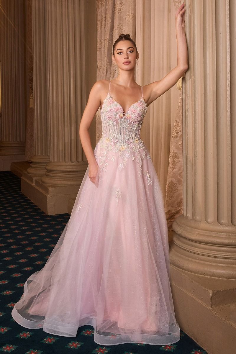 فستان طويل رسمي مطبوع عليه زهور من أندريا وليو A1477