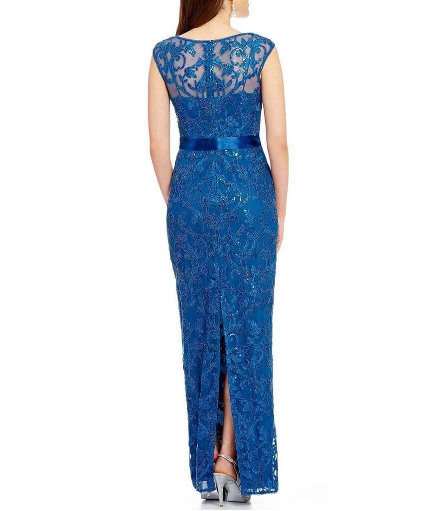 Adrianna Papell Long Formal Cap Sleeve Evening Dress - The Dress Outlet Adrianna Papell