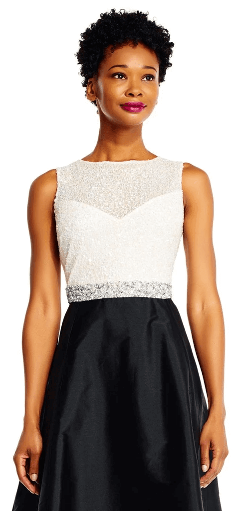 Adrianna Papell Long Sleeve Formal Evening Prom Dress - The Dress Outlet Adrianna Papell