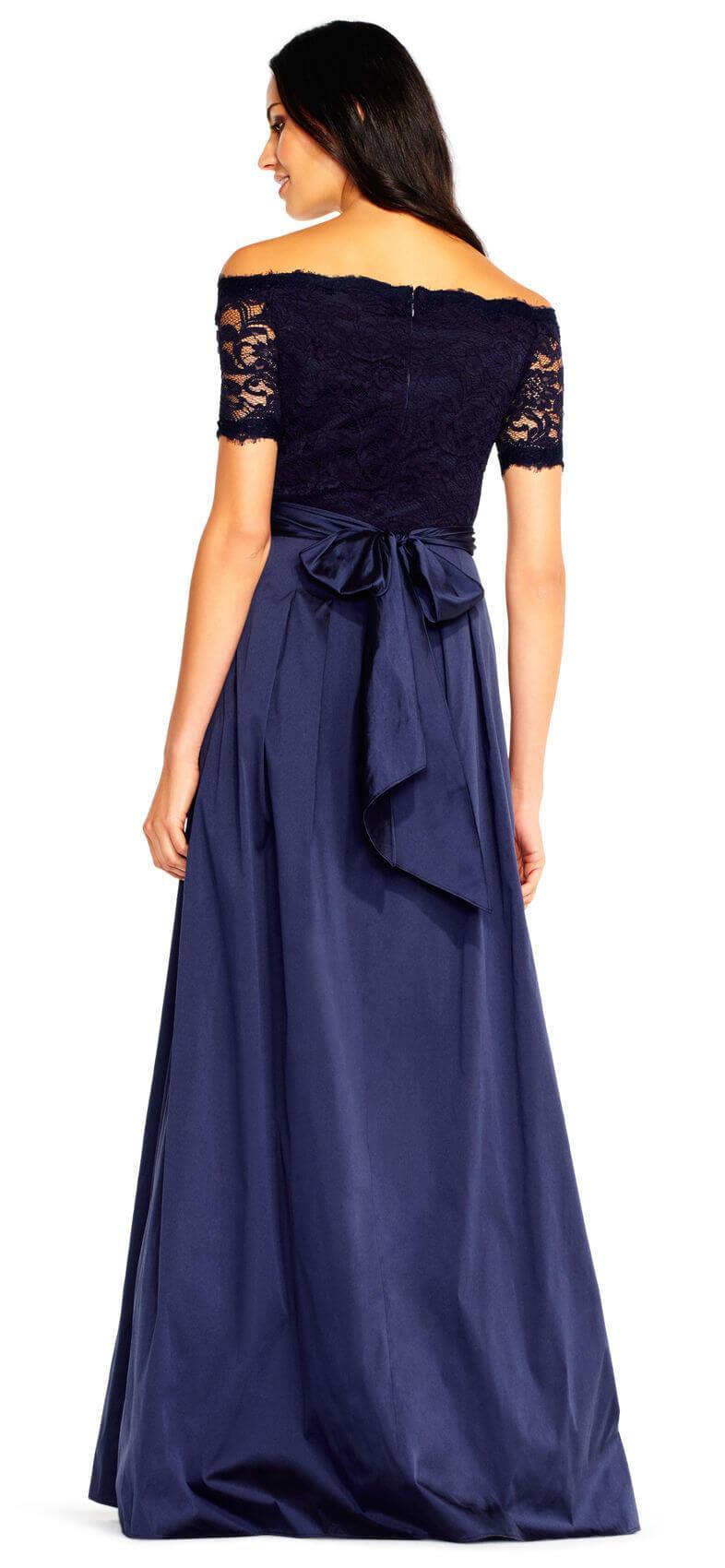 Adrianna Papell Long Formal Dress Taffeta Ball Gown - The Dress Outlet Adrianna Papell