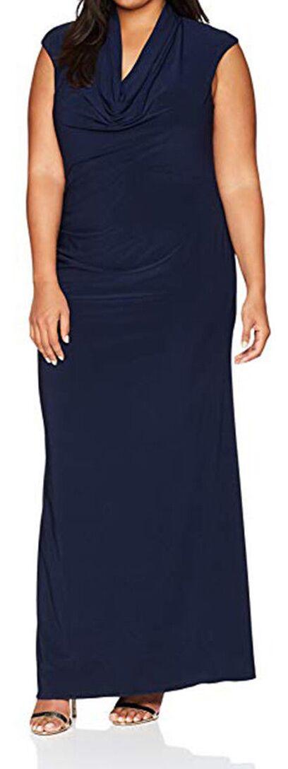 Adrianna Papell Long Sleeveless Plus Size Bodycon Dress - The Dress Outlet Adrianna Papell