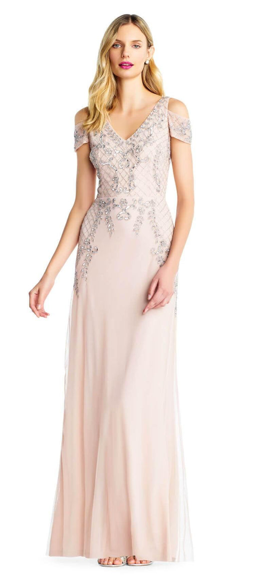Adrianna Papell Long Formal Petite Evening Prom Dress - The Dress Outlet Adrianna Papell