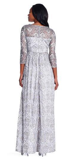 Adrianna Papell Long Formal Long Sleeve Party Dress - The Dress Outlet Adrianna Papell