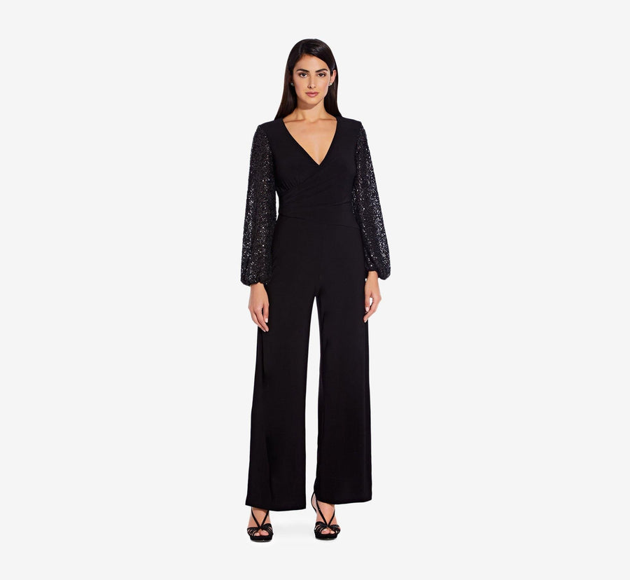 Adrianna Papell  Formal Ruched Jumpsuit AP1E206642 - The Dress Outlet