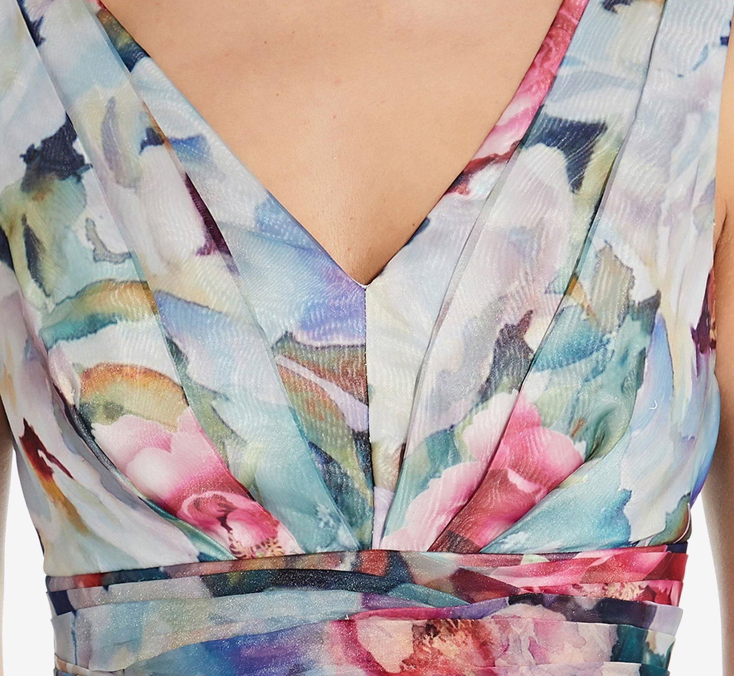 Adrianna Papell Long Formal Floral Dress AP1E207699 - The Dress Outlet