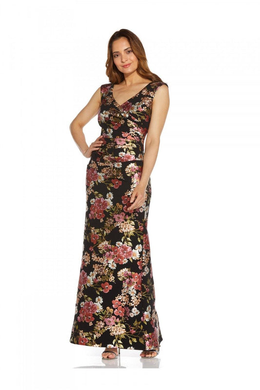 Adrianna Papell Long Formal Floral Dress AP1E209185 - The Dress Outlet