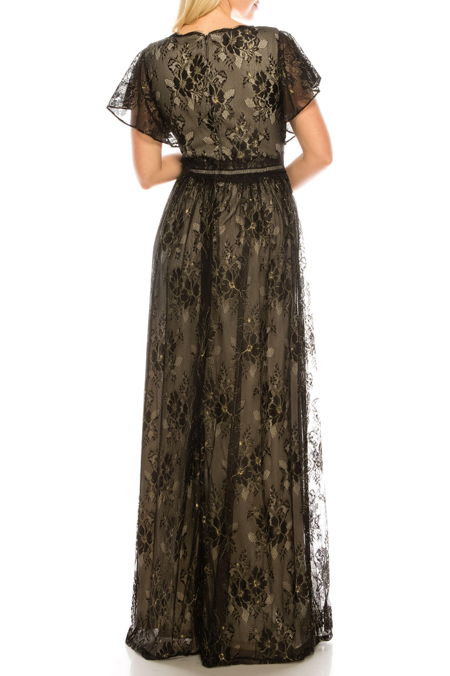 Adrianna Papell Long Formal Lace Dress AP1E205747 - The Dress Outlet