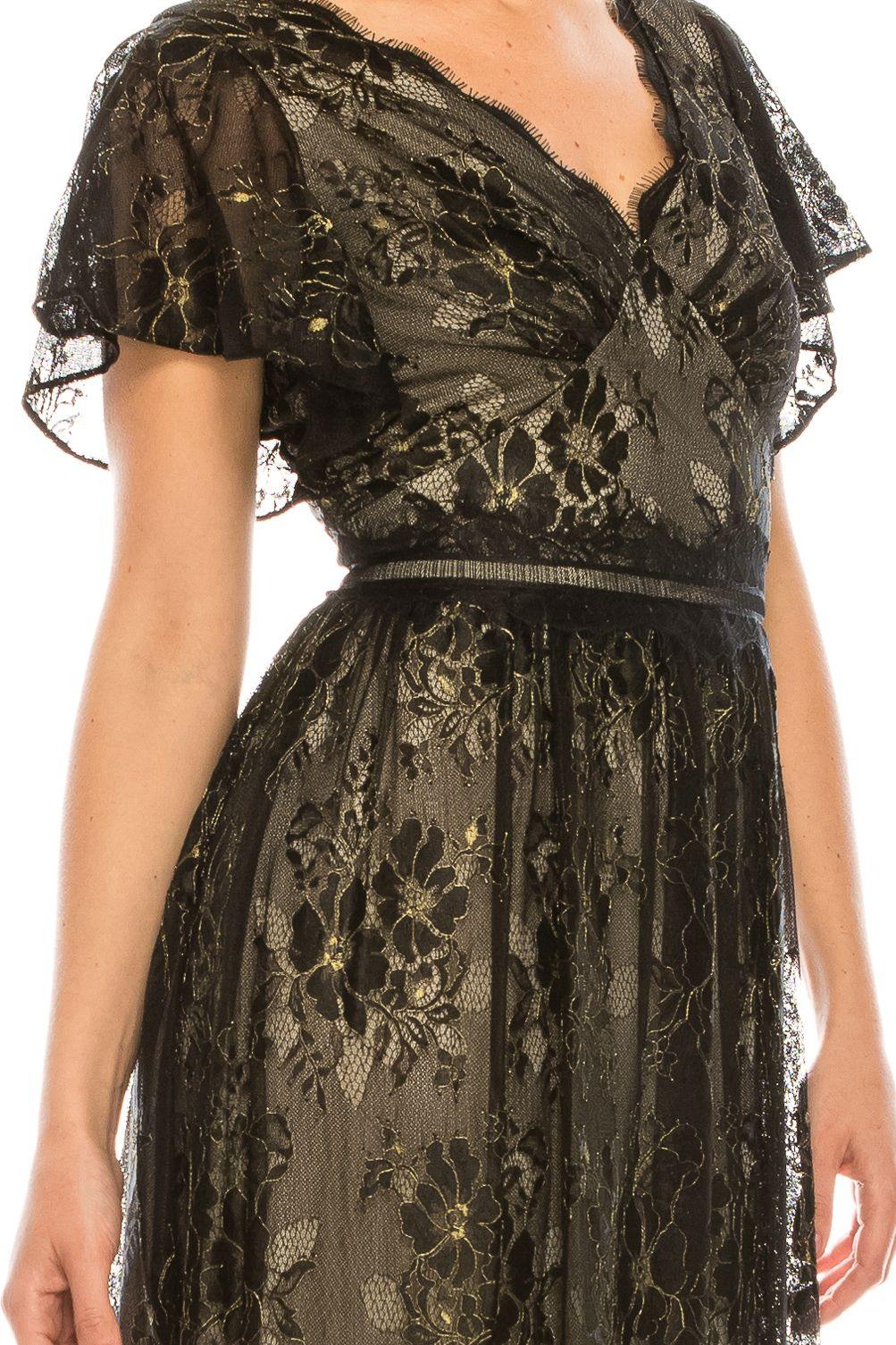 Adrianna Papell Long Formal Lace Dress AP1E205747 - The Dress Outlet