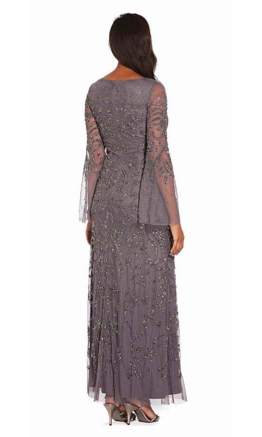 Adrianna Papell  Long Formal Mesh Dress AP1E206204 - The Dress Outlet