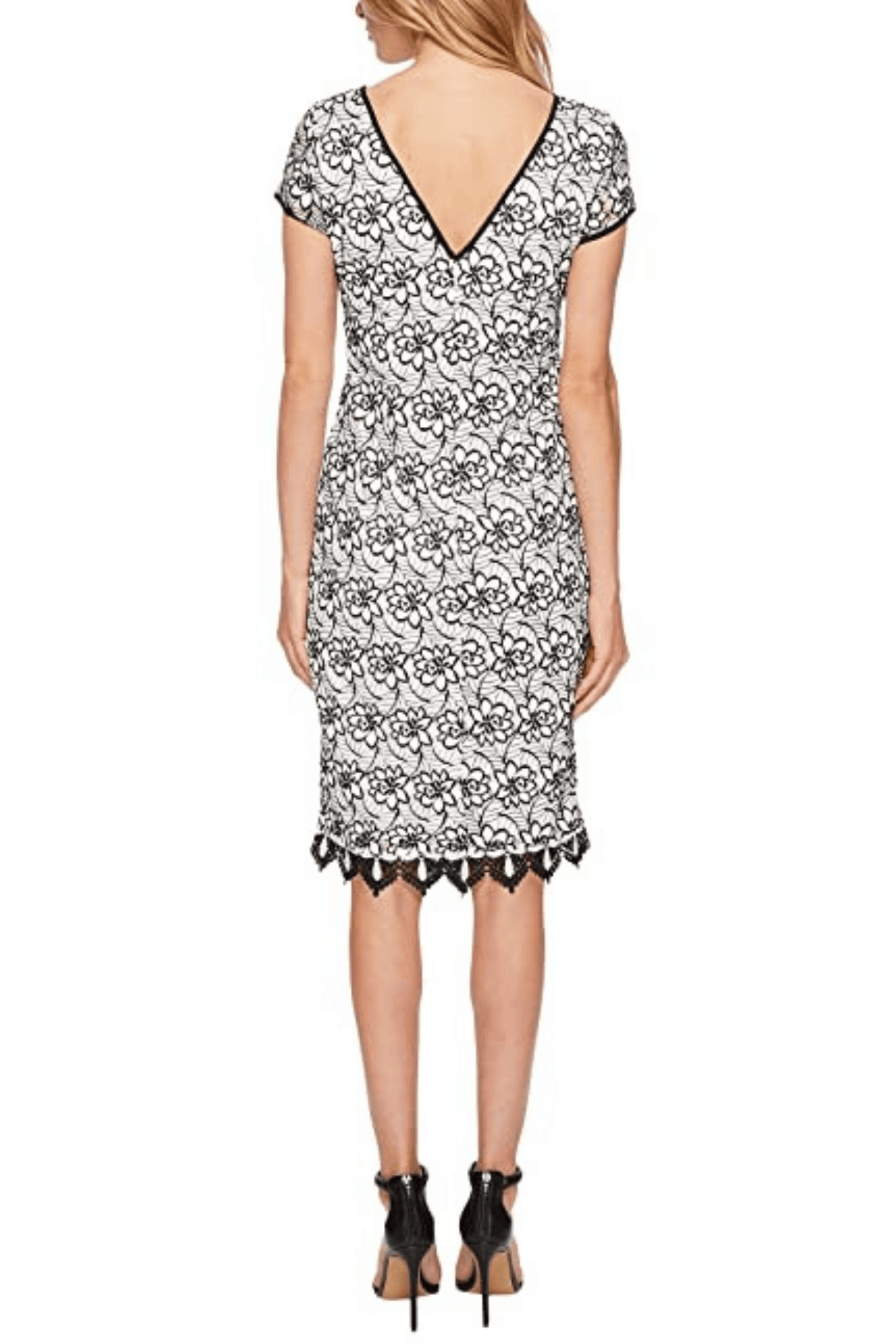 Adrianna Papell Short Cocktail Lace Dress AP1D101946 - The Dress Outlet