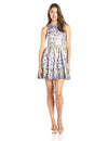 Adrianna Papell Short Metallic Floral Cocktail Dress - The Dress Outlet Adrianna Papell