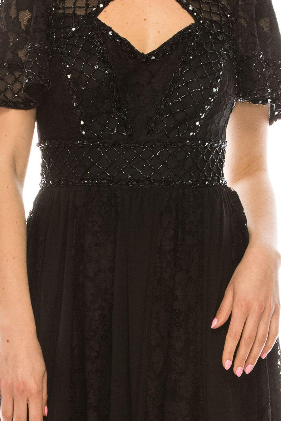 Aidan Mattox Long Formal Beaded Dress MD1E204601 - The Dress Outlet