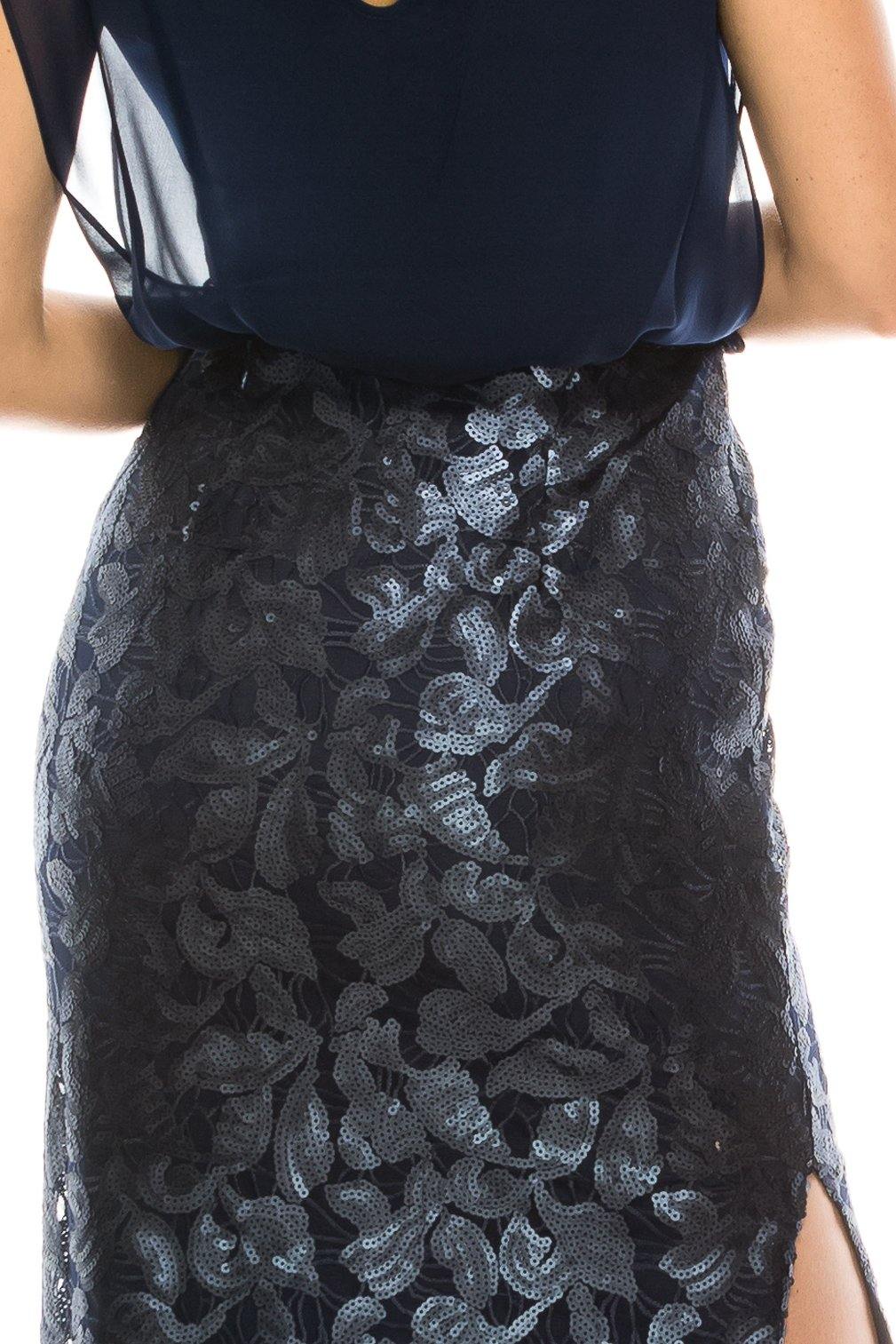 Aidan Mattox Long Formal Blouson Evening Dress - The Dress Outlet