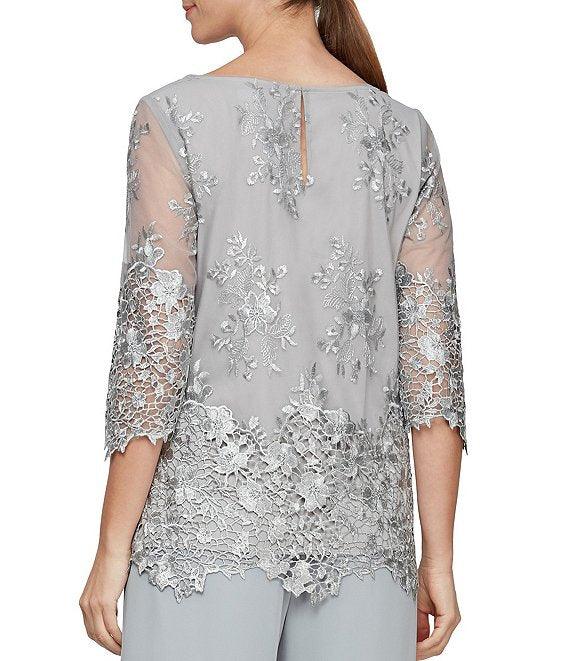 Alex Evenings 3/4 Sleeve Formal Blouse 83171248 - The Dress Outlet