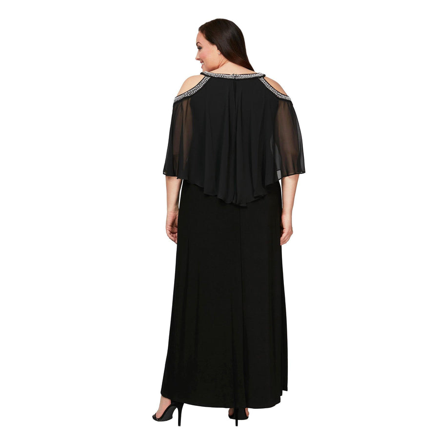 Alex Evenings Plus Size Long Capelet Dress 4351319 - The Dress Outlet