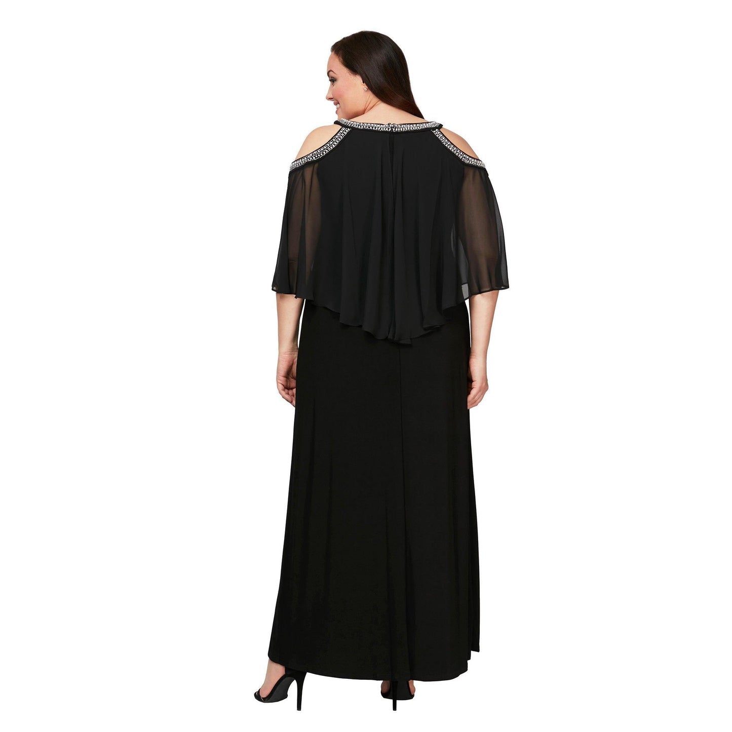 Alex Evenings Plus Size Long Capelet Dress 4351319 - The Dress Outlet