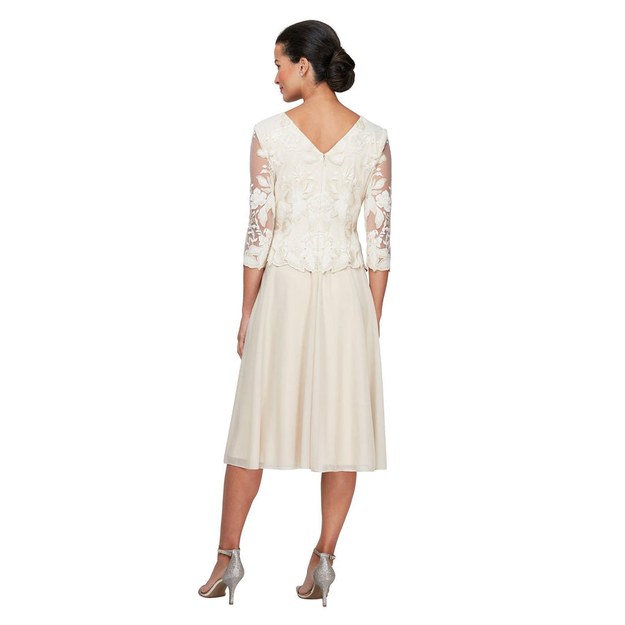 Alex Evenings Tea Length Formal Dress 81122420 - The Dress Outlet