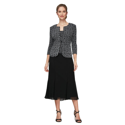 Alex Evenings Tea Length Jacket Dress 8127549 - The Dress Outlet