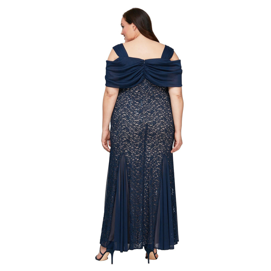 Alex Evenings Long Plus Size Lace Dress 84122243 - The Dress Outlet