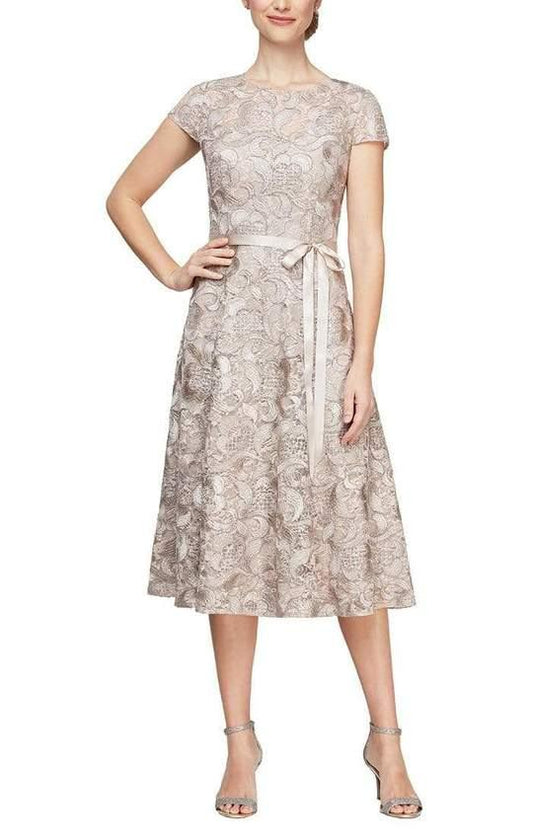 Alex Evenings Cap Sleeve Cocktail Dress 81122370 - The Dress Outlet