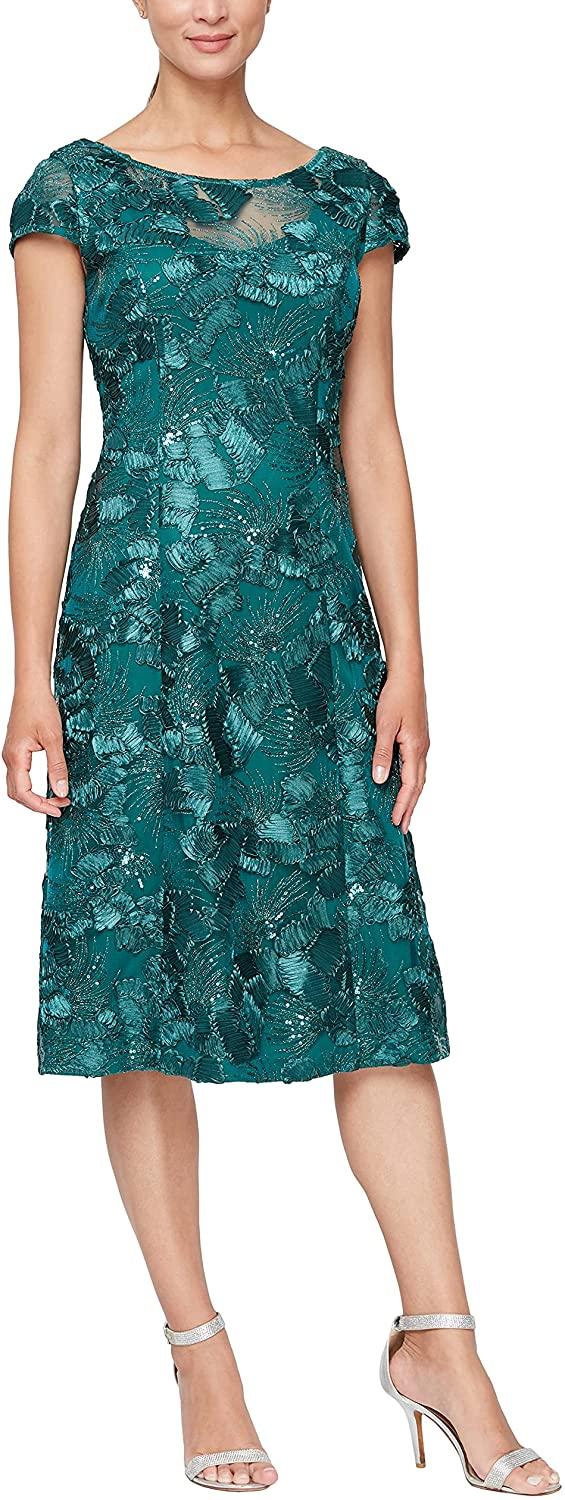 Alex Evenings Cap Sleeve Short Formal Dress 82122331 - The Dress Outlet