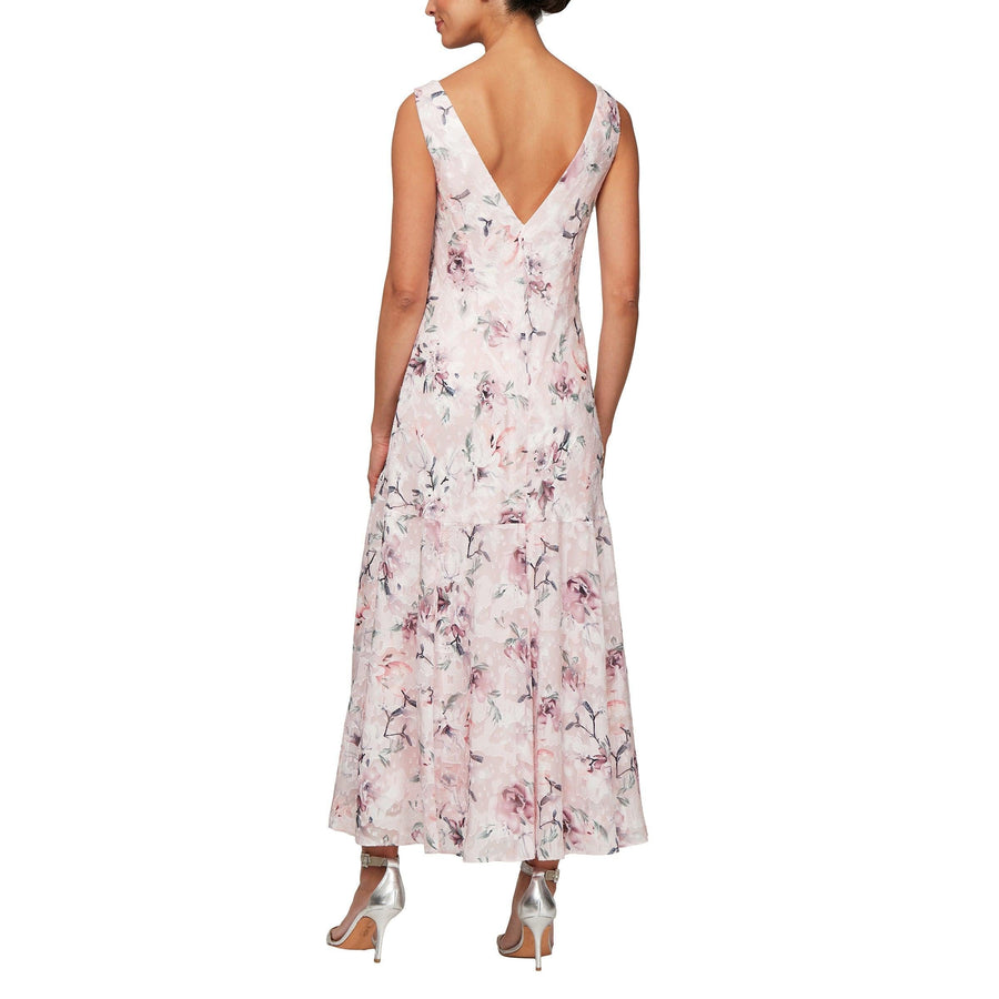 Alex Evenings High Low Floral Chiffon Dress 8175719 - The Dress Outlet
