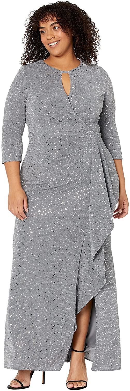 Alex Evenings Long Metallic Formal Dress 8427599 - The Dress Outlet