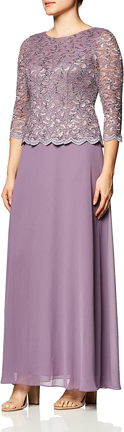 Alex Evenings Long Mother of the Bride Dress 112655 - The Dress Outlet