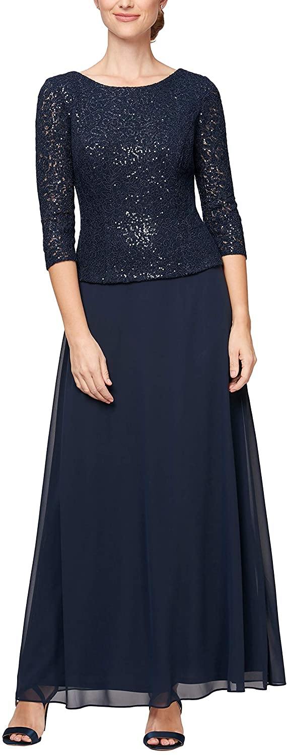 Alex Evenings Long Mother of the Bride Dress 81122285 - The Dress Outlet