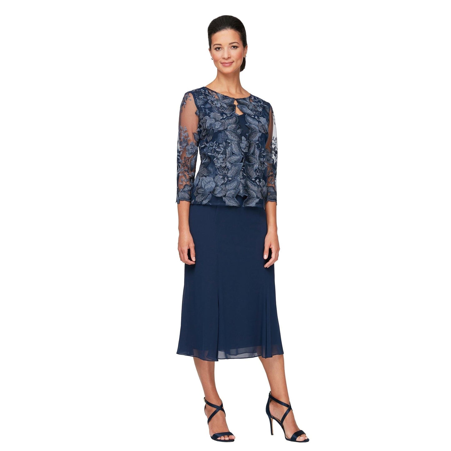 Alex Evenings Long Mother of the Bride Dress 81122421 - The Dress Outlet