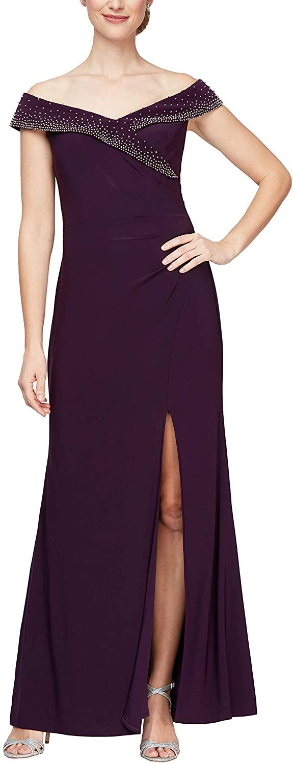 Alex Evenings Long Mother of the Bride Dress 81351553 - The Dress Outlet