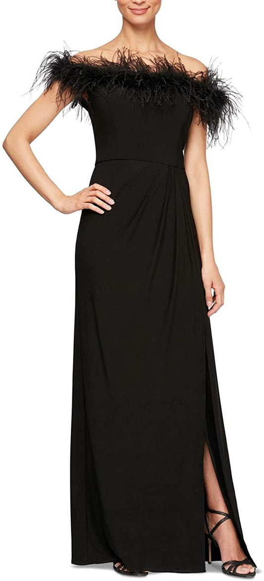 Alex Evenings Off Shoulder Long Dress 82351465 - The Dress Outlet