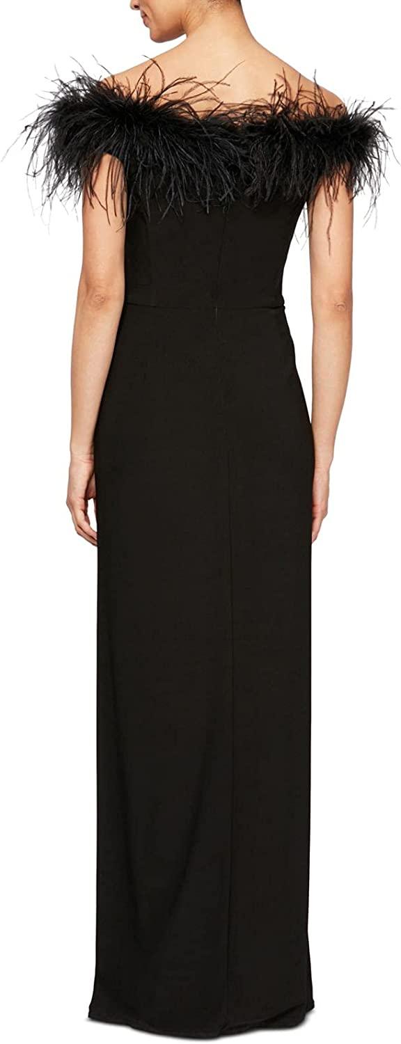 Alex Evenings Off Shoulder Long Dress 82351465 - The Dress Outlet