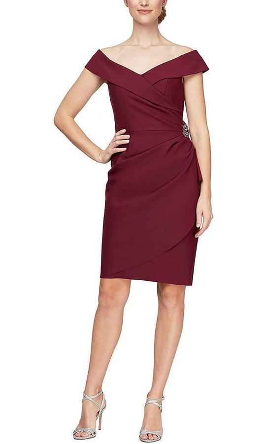 Alex Evenings Off Shoulder Short Dress 8134267 - The Dress Outlet