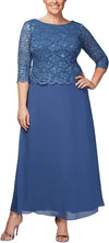 Alex Evenings Plus Size Long Formal Dress 412655 - The Dress Outlet