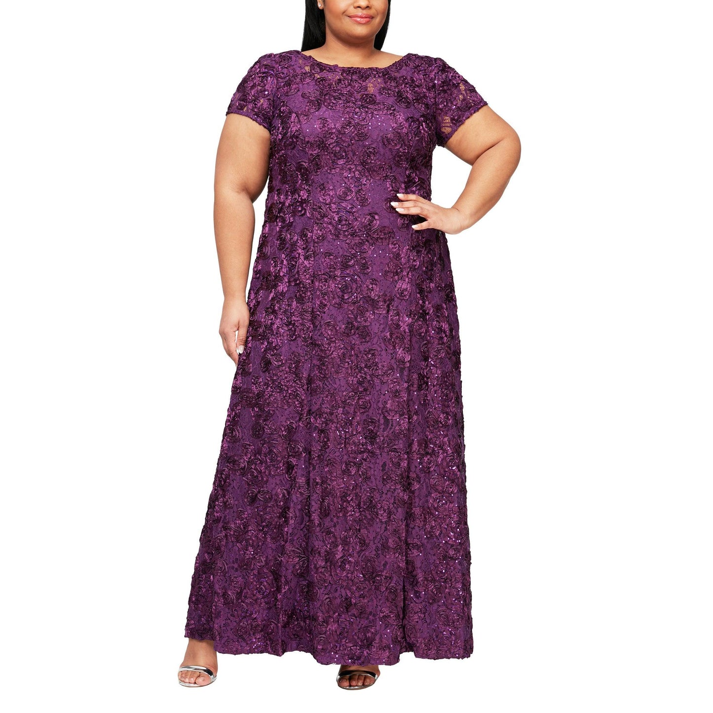 Alex Evenings Plus Size Long Formal Dress 412788 - The Dress Outlet